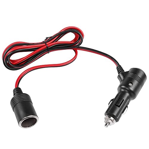 RIIEYOCA 6.5ft 12V 24V Câble D’Extension pour Allume Cigare Interrupteur Rallonge Mâle et Femelle Pour Briquet Avec Fusible 15A (2 m)
