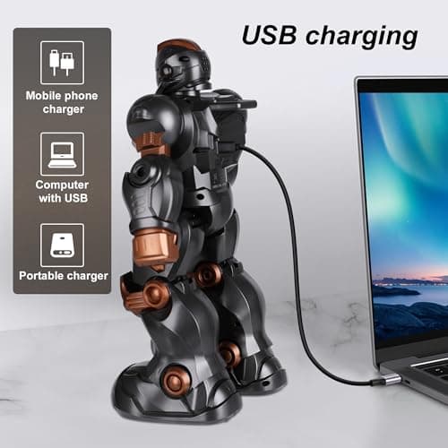 SKERITO Enfants Robot Jouet pour 4 5 6 7 8 9 10 Ans garçons et Filles, Bambin Danse Musique métal Robot, Enfants Programmation télécommande Robot, Cadeau d'anniversaire, Version Mise à Jour