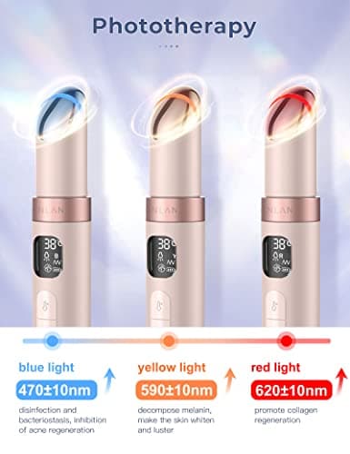 ANLAN Appareil Massage des Yeux EMS, Masseur pour Yeux 4 modes Anti Cernes Rides Poches, Appareil Soin Yeux Rechargeable avec Affichage LCD(38-45°C) Rose
