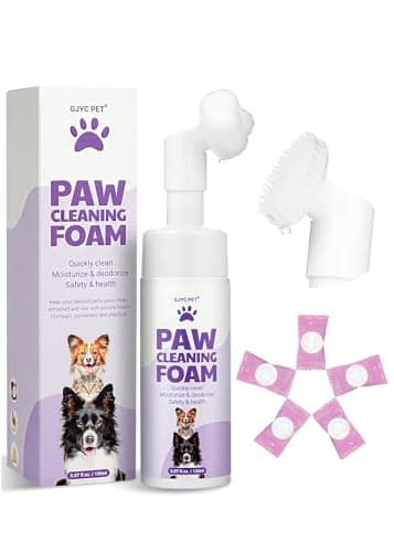 GJYC PET Mousse Nettoyante sans Rinçage pour Pattes - Nettoyant sans Eau avec Brosse en Silicone Améliorée pour Chiens et Chats