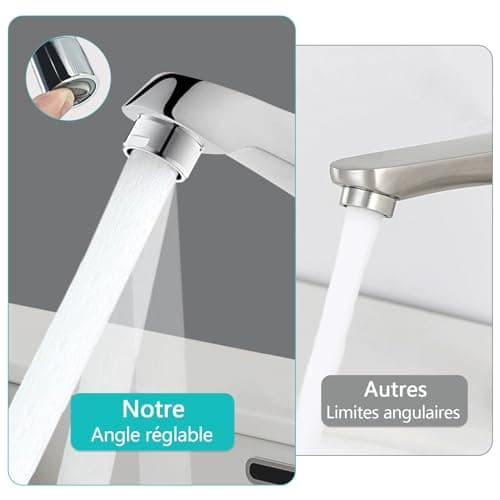 2 Pièces Mousseur Robinet M24 en Laiton, Angle de Sortie D'eau Réglable Aérateur, Filtre de Nettoyage Amovible, Economiseur D'eau pour Robinet, 2Modes D'eau Pétillante, pour Salle de Bain et Cuisine