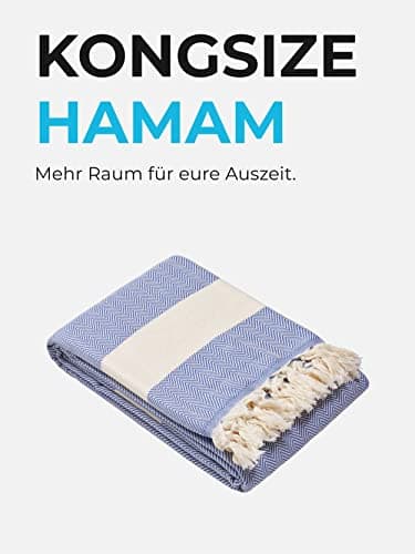 Sowel® XXXL Serviette de Plage, Fouta, Pestemal, Hammam, 100% Coton, Bleu Pierre, 200 x 240 cm