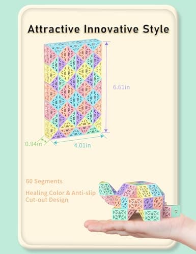 ROXENDA Casse Tete Serpent Magique 60 Pièces Magic Snake Snake Cube Magic Snake Cube Jeu de Casse-tête pour Fête, Sac Cadeau, Anniversaire et Fête Jouets pour Enfants Garçon Fille