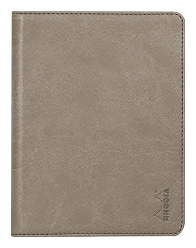 RHODIA 213002C - Livret Porte-Bloc et Porte-Documents N°13 Taupe - pour Bloc-Notes ou Carnets de Format A6 (10,5x14,8 cm) - Simili Cuir Italien Premium - Collection