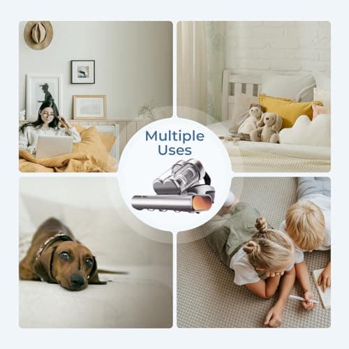 JIGOO S300 Pro Aspirateur Anti-Acariens avec Capteur d'Acariens et Affichage LED Intelligent, 500W Aspirateur Matelas avec Lampe UV, pour Allergiques, Élimine des Allergènes de Matelas et Canapés