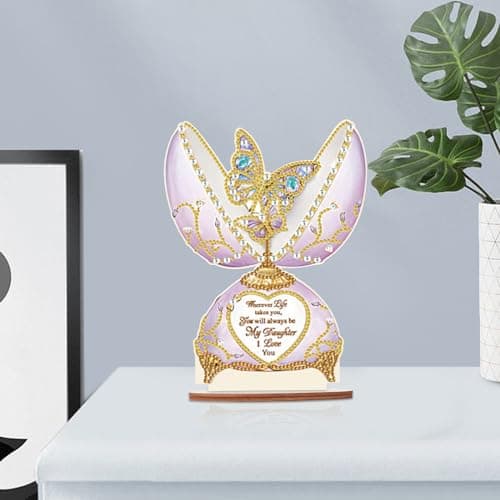 DCIDBEI 5D DIY Diamant Peinture Animaux Décoratif Papillon 12x21cm Diamant Painting Table Décoration Diamond Painting Ornement Table Décoration Peinture par Numéros Ornements Enfants Cadeau Papillon