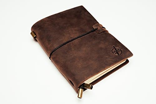 Carnet De Poche En Cuir Wanderings - 12,5 X 9 Cm. - Petit Journal De Voyage Rechargeable – Format Passeport, Parfait Pour Écriture, Cadeaux, Voyageurs, Professionnels, Journal Ou Organisateur, Petite