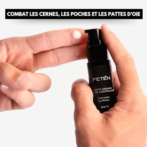 FETĒN Coffret Soin Visage Homme - Crème Hydratante Anti Rides et Contour des Yeux Anti Cernes - Skincare Routine Kit Anti Age - Trousse Cadeau Produits de Soins pour la Peau