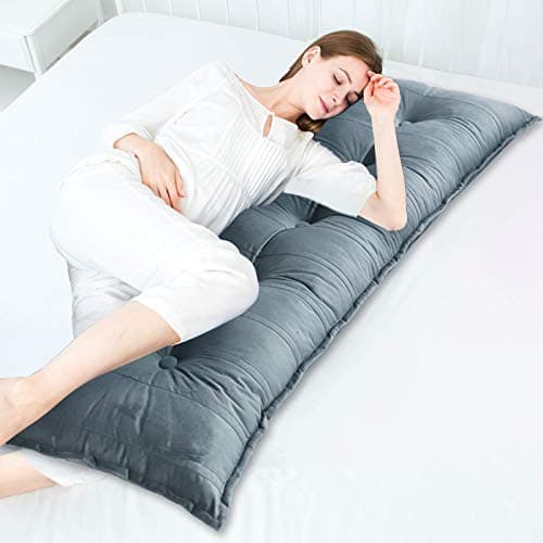 Johnear Coussin de Dossier pour canapé, Cale Dos Plage,Traversin Grand Coussin de Lecture en Velours, Oreiller Triangle Compensé Wedge, Coussin Lombaire, tête de lit, Coussin pour Jambes, Gris 160 cm