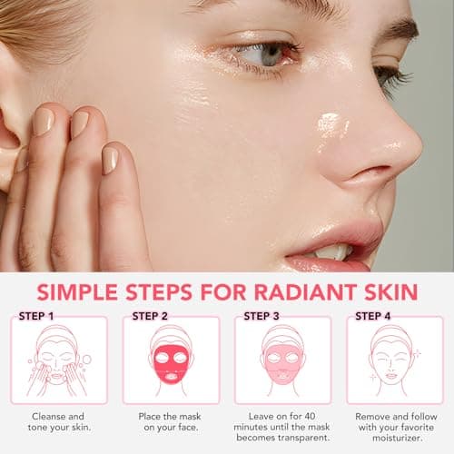 Masque Au Collagène, Masque Collagène, Masque Hydratation Profonde, Hydratation Hyaluronique Profonde, Booster De Collagène Avancé, Réduire Les Rides Et Ridules (Rose 4pcs)