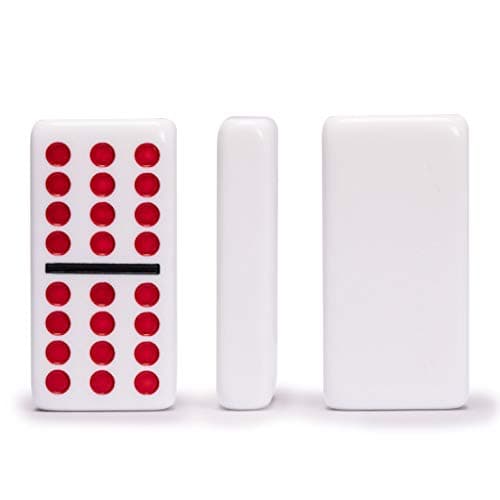 Yellow Mountain Imports Train Mexicain Jeu Complet avec 12 Dominos Doubles (Pions/Points), Moyeu en Bois, Marqueurs de Train en Fonte et Carnet de Score