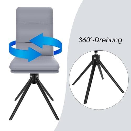 Chleby Lot de 2 chaises de Salle à Manger Confortable Chaise de Cuisine pivotante à 360 °, Chaise de Bureau, chaises en Cuir, Chaise rembourrée pour Salle à Manger, Cuisine, Salon, Bureau, Gris Bleu