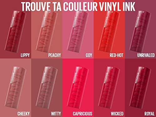 Maybelline New-York - Rouge à Lèvres Liquide - Effet Vinyl Brillant - Longue Tenue - SuperStay Vinyl Ink - Teinte : Royal (55)