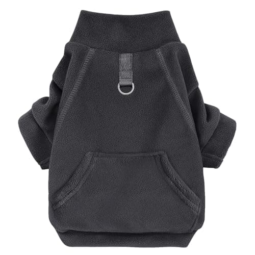 Mosucoirl Pull Chien Hoodie Animaux de Compagnie Manteau Chaud Coton Sweat Shirt Vêtements pour Chiens avec Poches Chien Pull pour Chiens Body (Noir, XS)