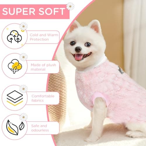 Hyran Pull Chien, Pull Chien Petite Taille, Pull Chat, Pull Chihuahua, Pull Chaud Hiver pour Chien Chat, Vetement Chien pour Petit Moyen Chien Chiot Chat (Rose, M)
