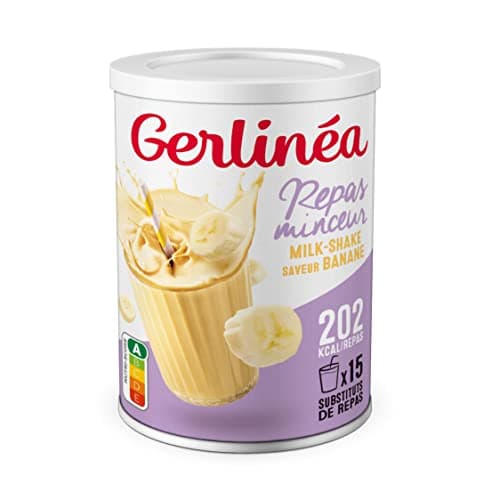 Gerlinéa Boisson Milkshake goût Banane - Substituts de repas riche en protéines - Poudre à reconstituer - contient 15 repas - 220388