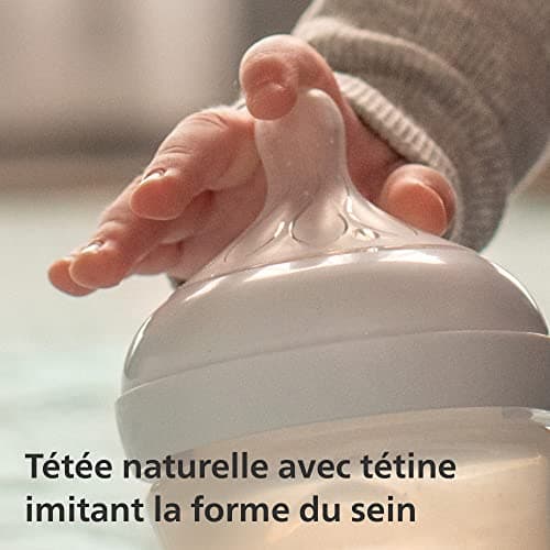 Philips Avent Lot de 2 tétines pour biberon à Réponse Naturelle 0% BPA, Débit 5 pour Bébé de 6 mois + (modèle SCY965/02)