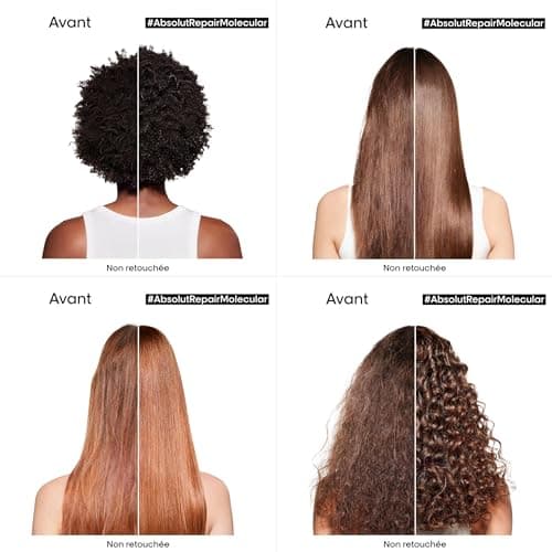 L’Oréal Professionnel, Routine Réparatrice Absolut Repair Molecular pour Tous Types de Cheveux Abîmés, Répare 2 ans de Dommages en Une Application, Formule brevetée, Shampoing + Sérum