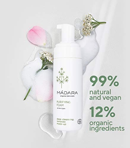 MÁDARA Organic Skincare | Mousse Nettoyante Visage - 150 ml, à l'extrait d'Achillée millefeuille Vegan, Mousse nettoyante douce, Vegan, Certifié Ecocert, Emballage recyclable