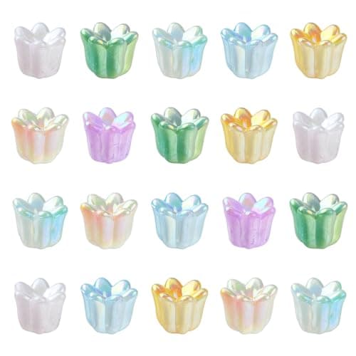 Stiesy Lot de 300 perles d'espacement en résine opaques colorées pour la fabrication de bijoux, bracelets et loisirs créatifs