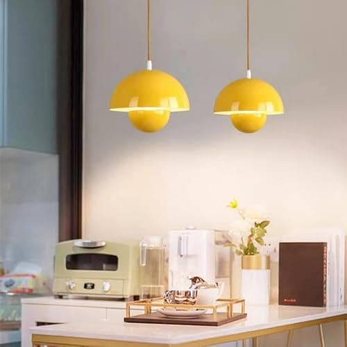 Moderne Lampe Suspendue Minimaliste Bourgeons Fleurs E27 Général-Jaune