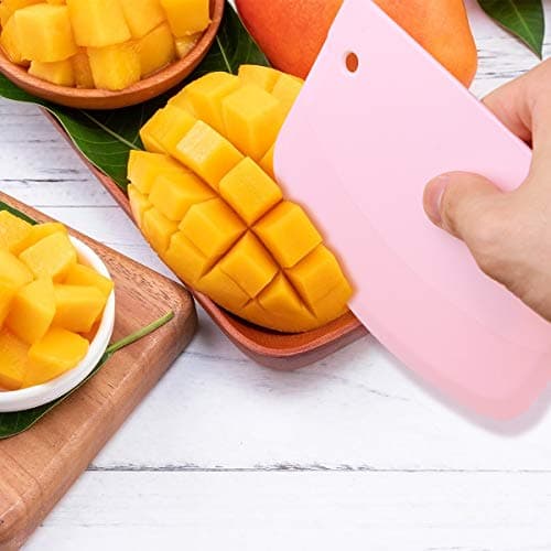 Vilcoon Grattoir à Pâte en Plastique,3Pièces Grattoir à Pâte Coupe-pâte Grattoir Qualité Alimentaire Qui Est Sûr et Sain Pas Facile à Casser Pour Cuisine,Pâtisserie Crêpes Le
