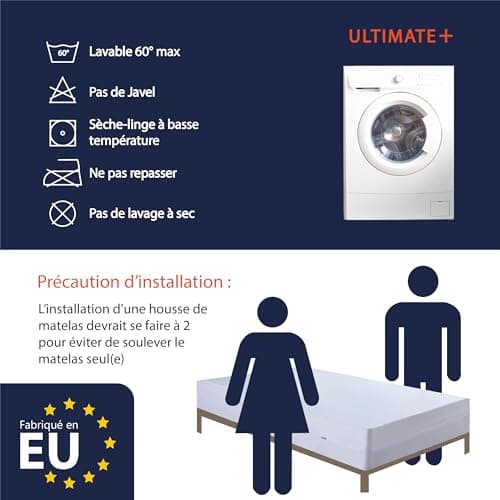 Twillie – Housse de Matelas Intégrale 105x190x20 cm Imperméable - Qualité Supérieure - Anti Punaise de lit – Oeko-TEX® Protège-Matelas Traitement AEGIS® Anti-acarien, bactérien – Alèse Fabriqué en EU