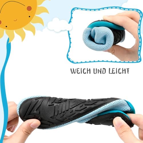 Kyopp Chaussons Enfants Garçons Respirant Pantoufles Filles Doux Antidérapant Chaussette Chaussures Unisexe(Éléphant - Bleu lac26/27 EU)