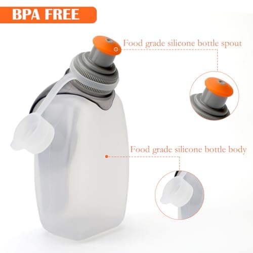 BRISKORE Gourde de sport, 250 ml, sans BPA, anti-fuite, avec clip arrière, pour le sport, le marathon, la course à pied