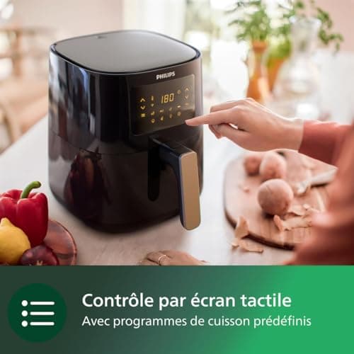 Philips Airfryer L Series 5000, 4.1L (0.8Kg), Air Fryer Multifonctions 13-en-1, Connexion Wifi, 90% de graisse en moins grâce à la technologie Rapid Air, Application de HomeID (HD9255/80)