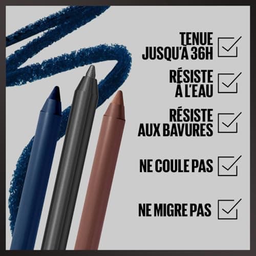 Maybelline New-York - Crayon Gel Yeux Effet Tatouage - Waterproof & Tenue 36h - Tattoo Liner - Teinte : Deep Onyx