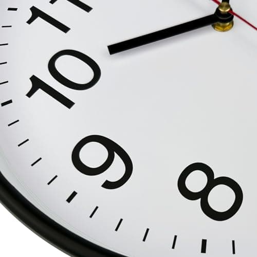 Plumeet Très Grande Horloge Murale, 40.6cm Horloge Murale Décorative de Qualité, Mécanisme Silencieux à Quartz, pour Maison/Cuisine/Bureau/École,Fonctionne sur Pile (Blanc)