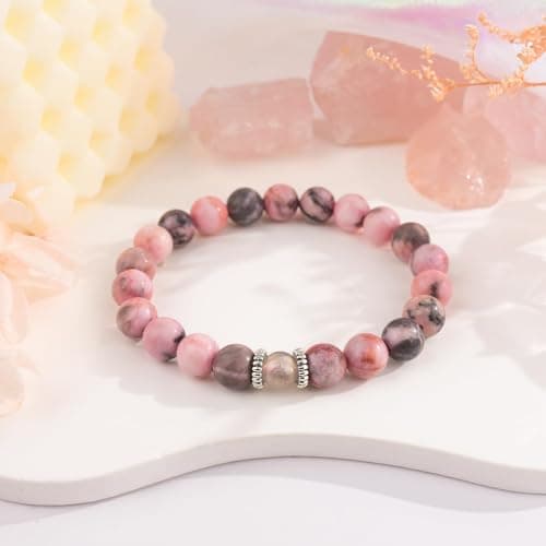 Lueaurra Idee Cadeau pour Femme Bracelet Pierres Naturelles Femme Original Cadeau Ado Fille Cadeaux Noel Femme Cadeau Anniversaire Bracelet Cadeau pour Amie Maman Sœur Maitresse