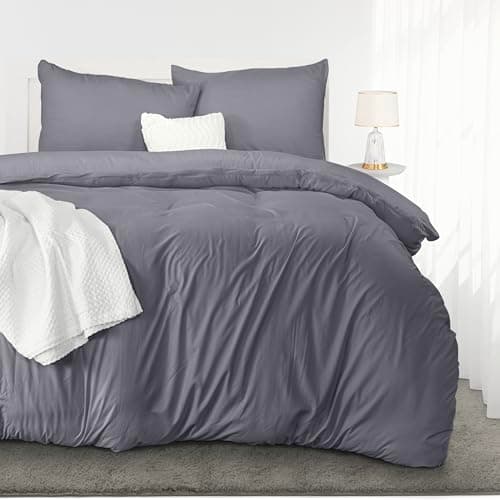 Utopia Bedding Housse de Couette 220x240 cm avec 2 Taies d'oreiller 65x65 cm (Gris) - Parure de lit 220 x 240 cm - Ensembles de Housses de Couette en Microfibre brossée Douce