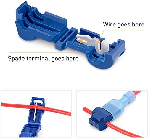 RUNCCI-YUN 120Pcs Connecteur de fil T-Connecto rapide de cosse électrique, connecteur rapide T-Tap, Kit de connecteur terminal entièrement isolé-bleu x 40pcs,jaune x 40pcs,Rouge x 40pcs
