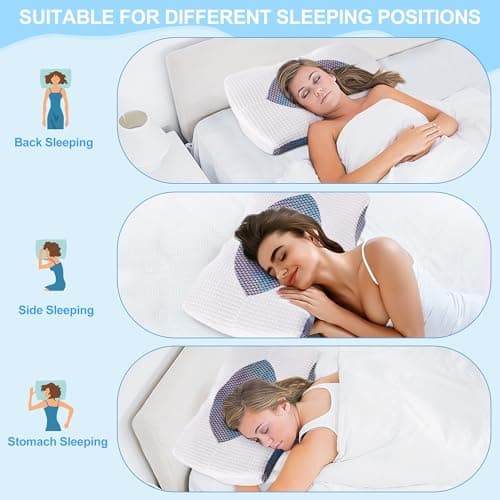 YunNasi Oreiller Ergonomique Cervical Memory Foam Oreiller Memoire Forme Oreiller Orthopédique de Forme pour Les Dormeurs sur Le Côté, Le Dos et Le Ventre (Style2:60 * 43 * 12/10.5cm)