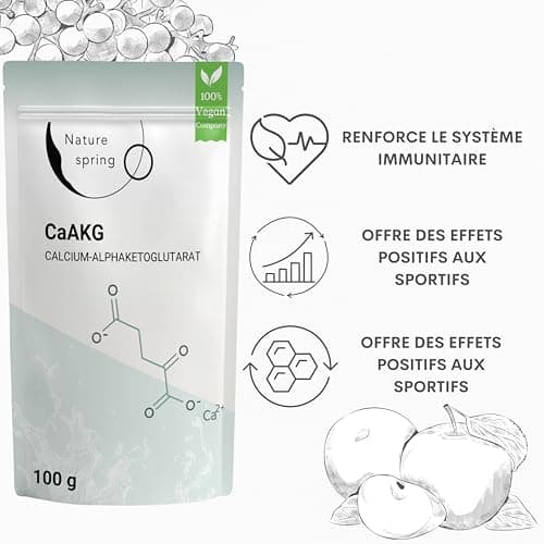 CaAKG Poudre hautement dosée | Pack d'approvisionnement (100 grammes) +3,3 mois | Calcium-Alphacétoglutarate végétalien premium | 1000 mg de CaAKG par portion | Testé en laboratoire en Allemagne