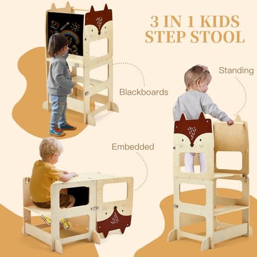 Labebe Tour d Observation Enfant Grande Taille, Tour Montessori 1-3 Ans, 3 in 1tour d'observation