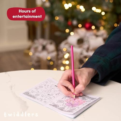 THE TWIDDLERS 36 Mini Livres de Coloriage de Noël, Petits Cahier Coloriage pour Enfants - Activité de Noël, Pochettes Surprise, Calendrier de l'Avent, Anniversaires