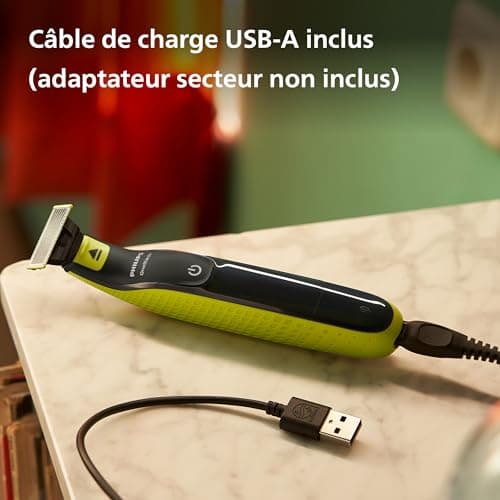 Philips OneBlade Authentique Visage + Corps - Tondeuse à barbe électrique, tondeuse corps et rasoir, 2 lames Original pour visage, 1 sabot 5-en-1 réglable, 1 kit pour le corps (modèle QP2824/30)