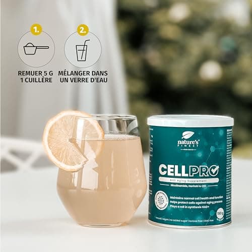 Nature's Finest Cell PRO | Formule Anti-Âge Avancée | Nourrit et rajeunit la peau | Prend en charge la santé et la vitalité cellulaires optimales | Végétalien | Qualité testée par des tiers