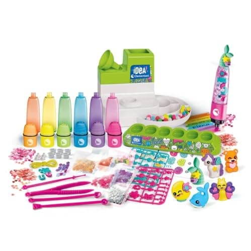 Clementoni - Coffret créatif : L'atelier des fluos : 10 fluos amusants, dès 7 ans - Inclus des bouchons, des mines, des capuchons - Loisirs créatifs - Jeux Éducatif pour enfant - Fabriqué en Italie