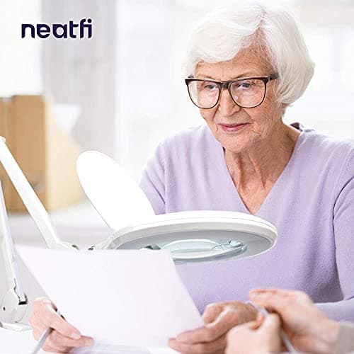 Neatfi Elite HD XL Super LED avec Pince Prise européenne, 6500K, Compatible avec Les Yeux (Blanc, 15 CM)