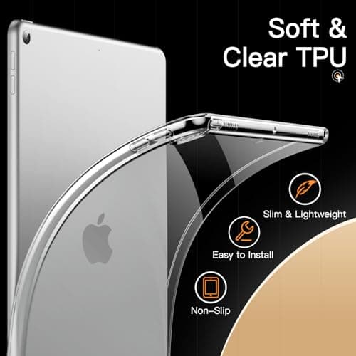 JETech Coque pour iPad Pro 10,5 Pouces et iPad Air 3 (10,5 Pouces 2019, 3ème Génération), Souple TPU Transparent Fin Antichoc Tablette Housse Étui (Transparente)