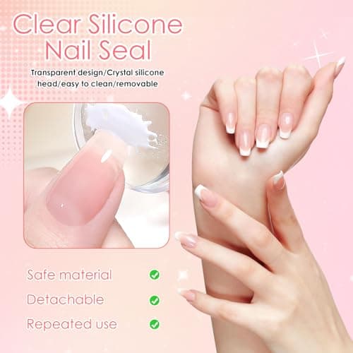 Nail Art Stamper Materiel Onglerie Professionnel, French Accessoire Ongles avec Racleurs Onglerie Materiel Jelly Nail Art Stamper French Outil de Manucure Bricolage Accessoires D'art D'ongle