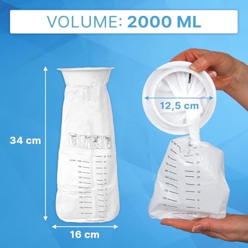 25x ARNOMED Sac à vomi, sacs à vomir en LDPE étanches aux liquides, sacs à vomir avec anneau anti-fuite, sacs à vomir 2000 ml, sac vomi, sac a vomi voiture, sac à vomi voiture enfant, sac vomi