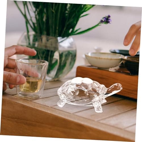 CRAFTHROU 1Pc Tortue Ornement Verre Tortue Figurine Cristal Tortue Parure Fengshui Ornement Verre Tortue Statue Verre Artisanat Tortue Artisanat Parure De Maison Tortue Parure