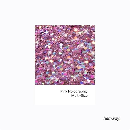 Paillettes pour artisanat gobelets en résine holographique rose de plusieurs tailles cartes bijoux de Noël bougies épaisses et fines 100 g/3,5 oz