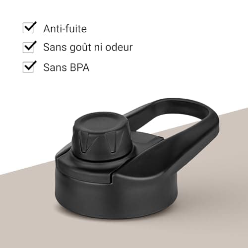 Vinsun Kit Bouchon Gourde, Couvercle à Visser ø57mm avec Ouverture pour Boire - Anti-Fuite, sans BPA, Joint en Silicone - Bouchon à Vis pour Bouteille Inox