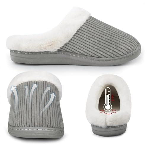 Wostock Pantoufles pour Femmes, Chaussons Femme Hiver, Chaudes et Confortables, Pantoufles en Peluche pour Femmes pour L'intérieur et L'hiver